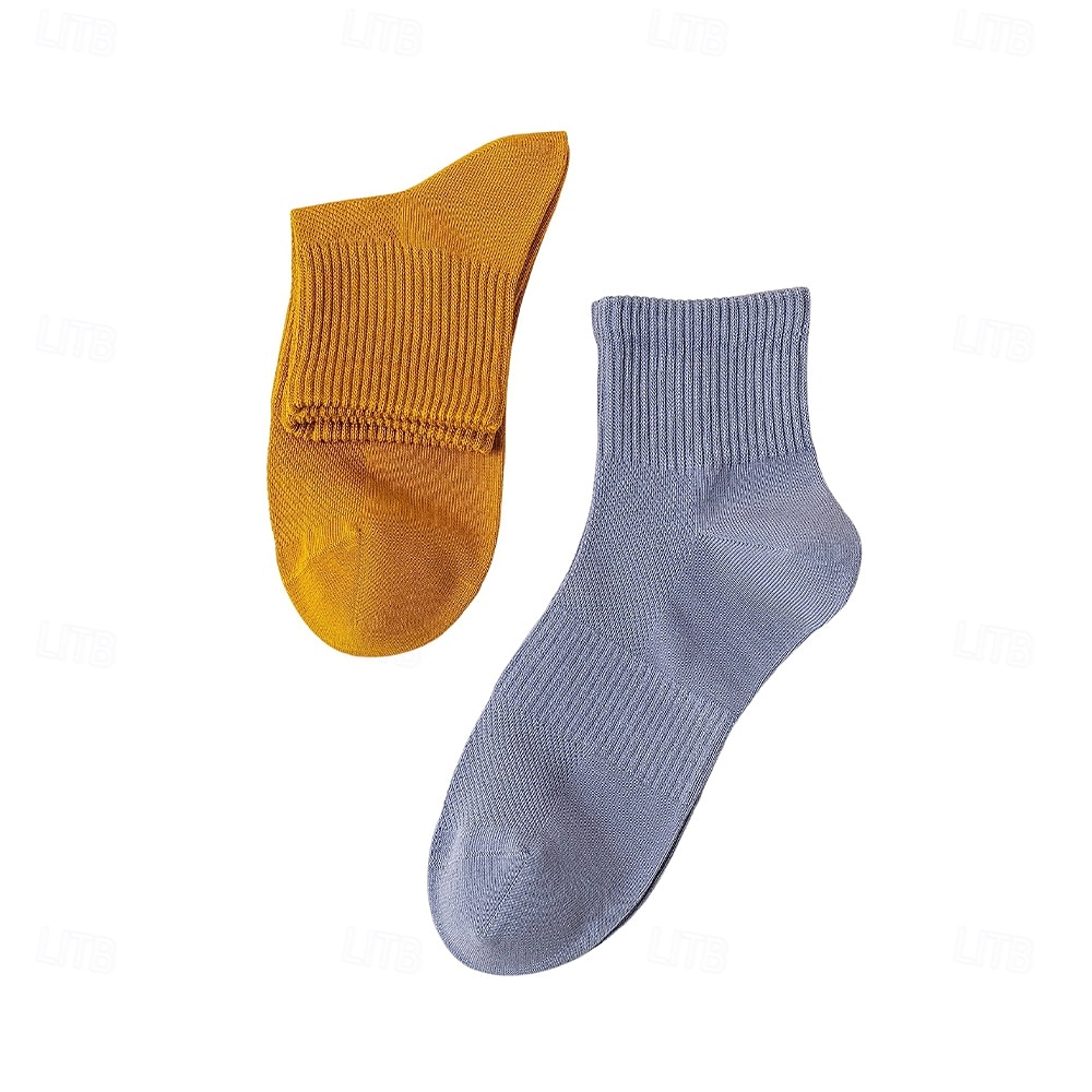 Herr 1 par Socka Ankel- och sneakersstrumpor Svart Vit Färg Slät Skola Formell Utomhus Tunn Sommar Vår Höst Dagligen Ledigt 2025 - $3.99 –P11