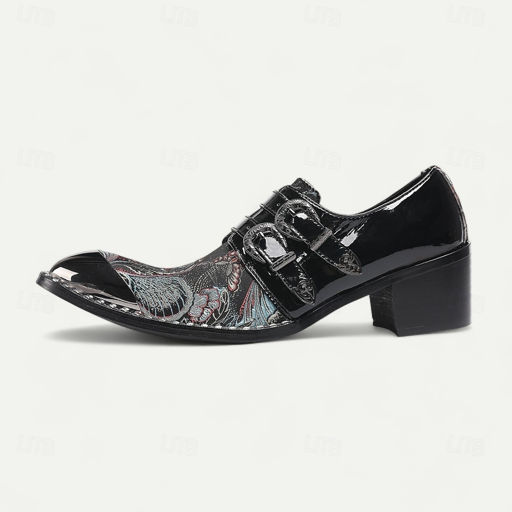 Černé kožené monk strap boty pro muže – Chic formální obuv na večírky a noční akce 2025 - $119.99 –P6