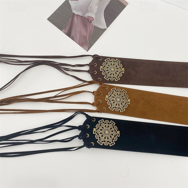 Ceinture Femmes PU Café Ceinture Taille Rue Quotidien Couleur Unie de 2025 ? $19.99 –P5