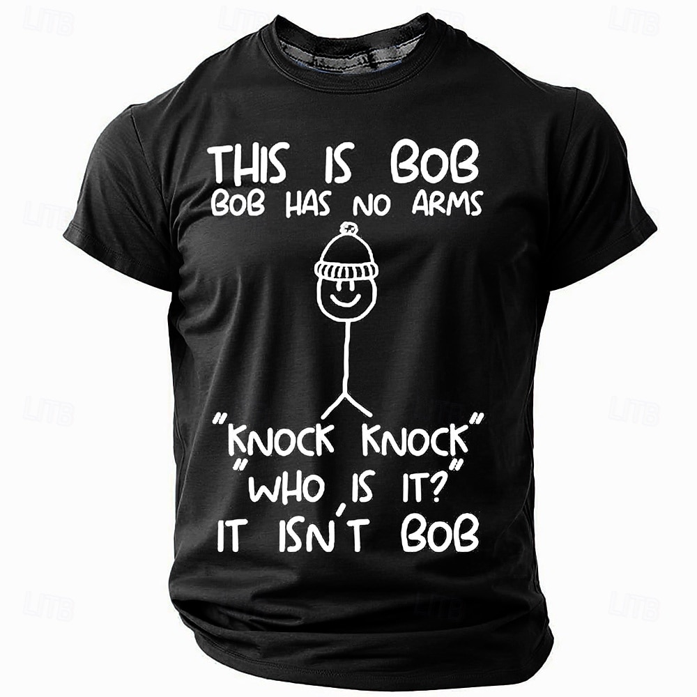 Men's Funny Bob Knock Knock Joke T-Shirt - 'This is Bob Has No Arms It Isn't Bob' Graphic Tee Short Sleeve Humor 2026 - $19.49 –P4