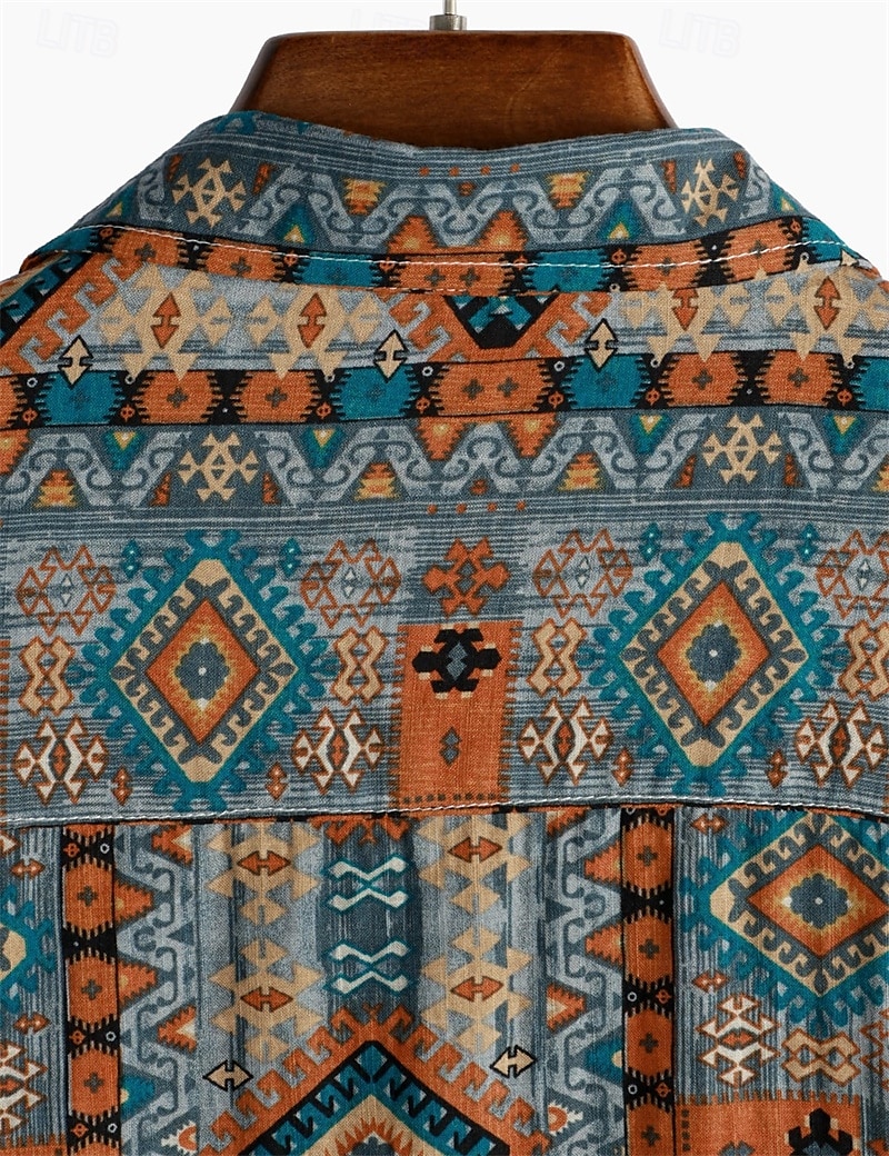 Retró Boho 1970-es évek Ing Hawaii ingek Hippi Azték Törzsi Férfi Mindszentek napja Farsang zenei fesztivál Tengerparti nyaralás Retro témájú buli Felnőttek Ing 2025 - $25.99 –P12