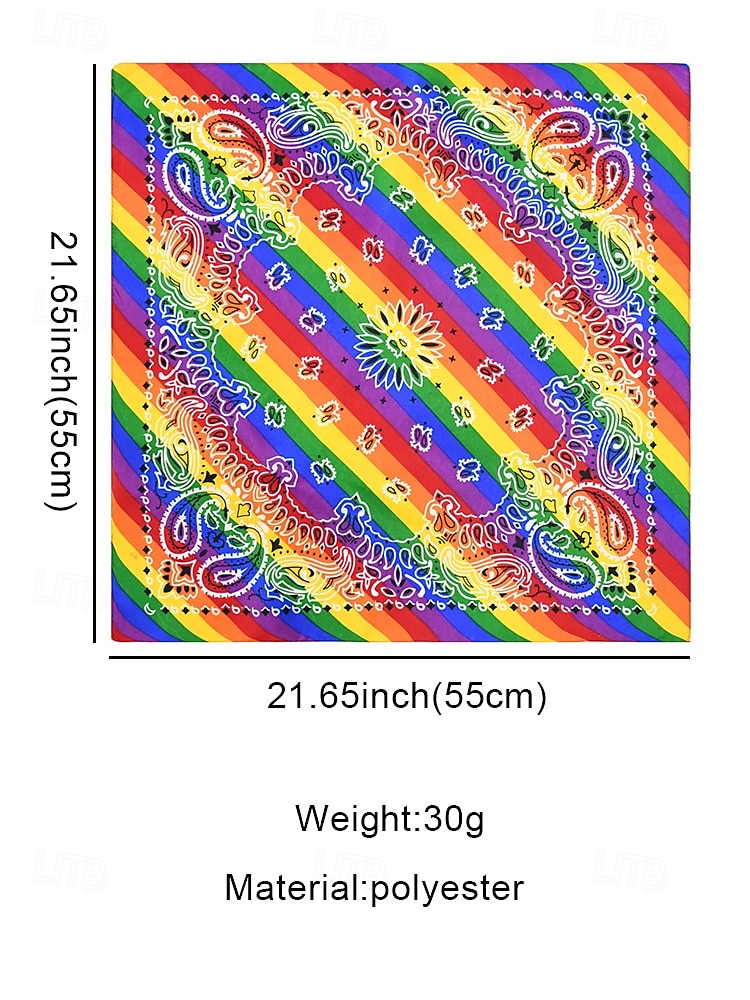 Unisex Paisley Rainbow Pride Scarf - A colorful LGBTQ+ accessory for festivals, Parades and everyday wear 2025 - $9.99 –P11