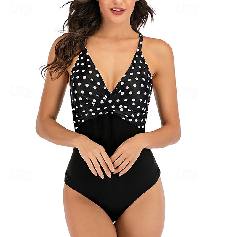 Femmes Maillot de bain 1 pièce Dos Nu Maillot de Bain Fleuri Maillots de Bain Noir Blanche Respirant Séchage Rapide Sans manches - Natation Surf Plongée en apnée Été de 2025 ? $17.59 –P2