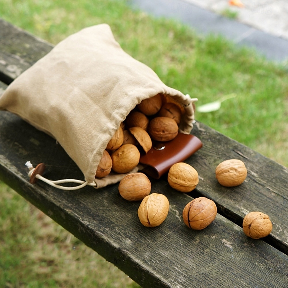 Borsa da raccolta in pelle e tela per esterni, borsa da foraggiamento nella giungla, marsupio portaoggetti da campeggio, borsa per la raccolta della frutta del 2025 a $11.99 –P8