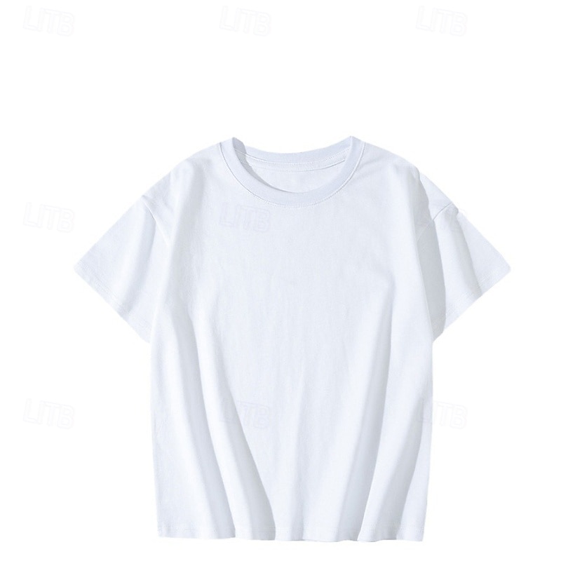 Lapset Poikien T-paita Tee Yhtenäinen väri Lyhythihainen Crewneck Lasten toppi ulko- Perus Kesä Musta 4 vuotta + 2025 - $6.49 –P2