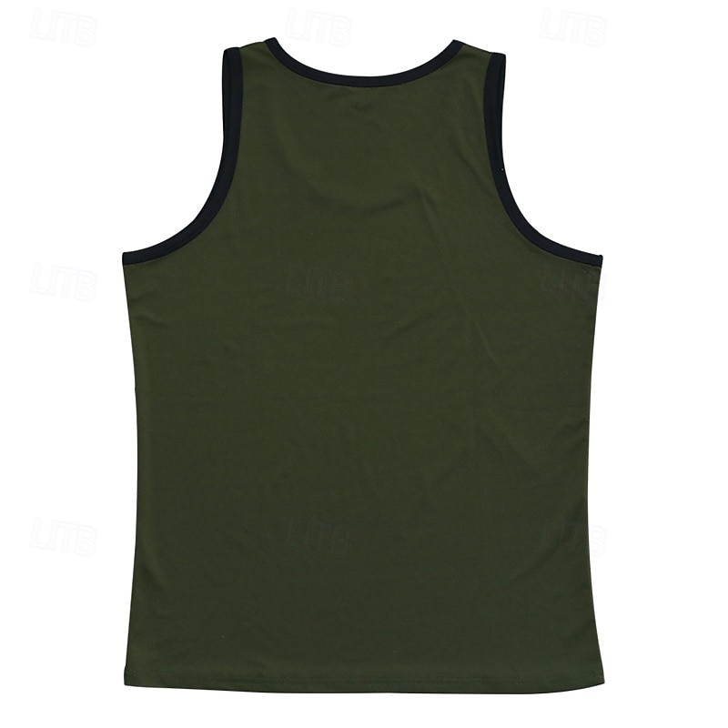 Herr Linne Undertröjor Ärmlös tröja Ärmlös Rund hals Sommar Bokstav Mode Designer Grundläggande Lappverk Semester Gata Utekväll Svart Vit Rubinrött Topp t-shirt för män 2025 - $16.99 –P7