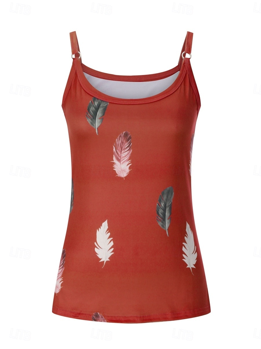 Damen Camisole-Tanktop Feder Täglich Lässig Ärmellos Träger Normale Oberteile Täglich Rückenfrei Druck Weiß Rosa Rote Blau Purpur Sommer 2025 - $17.99 –P14