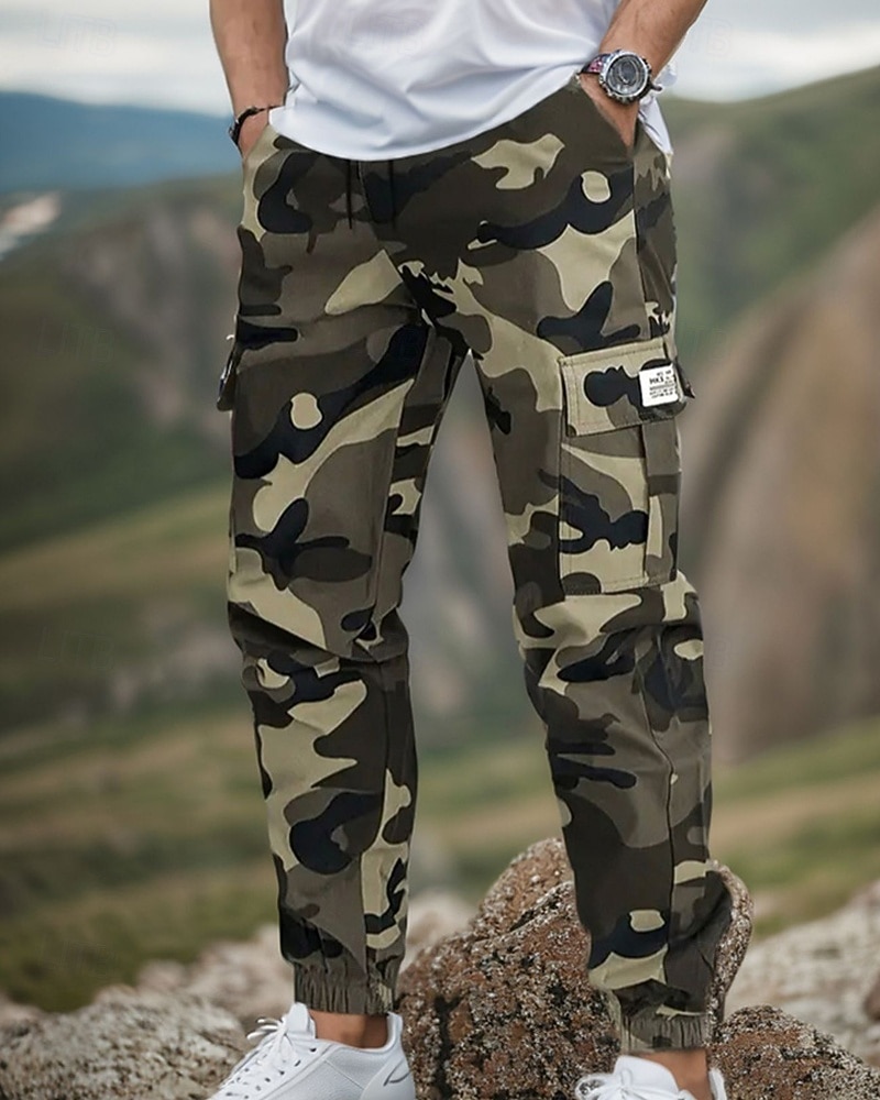 Voor heren Cargohosen Broek Camouflage broek Trekkoord Elastische taille Meerdere zakken camouflage Draagbaar Buiten Dagelijks Kamperen&Wandelen Modieus Klassiek Zwart Leger Groen 2026 - $21.99 –P14