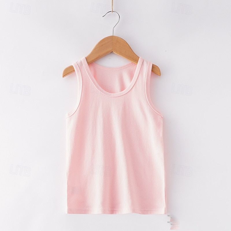 Gyerekek Fiú Tank Tee Tömör szín Ujjatlan Gyermek Top Alkalmi Alap Nyár Fehér 4 év + 2025 - $13.99 –P5