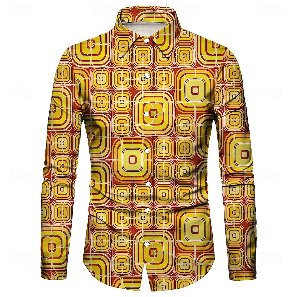 Retro Antiguo Años 70 Camisas Disco Geométrico Psicodélico Disfraz Hombre Víspera de Todos los Santos Carnaval Festival de Música Desfile del orgullo Adulto Camisas 2026 - $23.99 –P7