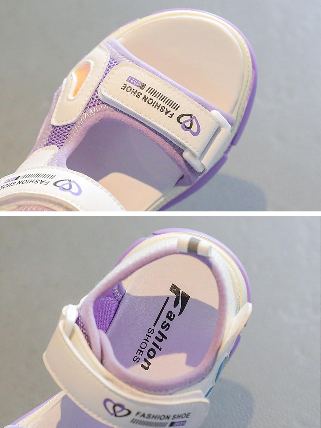 Lilafarbene Sportsandalen für Mädchen mit Herz-Akzenten – rutschfeste Outdoor-Schuhe für Spielplatz und Schulanfangsaktivitäten 2025 - $19.99 –P4