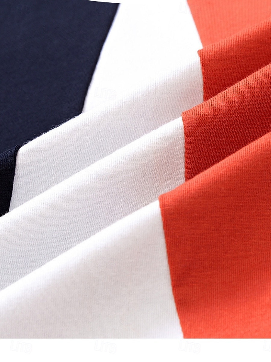 Dame Bluse Geometrisk Fargeblokk Stilfull Fritid Kortermet Crew-hals Vanlige topper Daglig Trykt mønster Svart Gul Blå Oransje Brun Sommer 2025 - $13.99 –P3