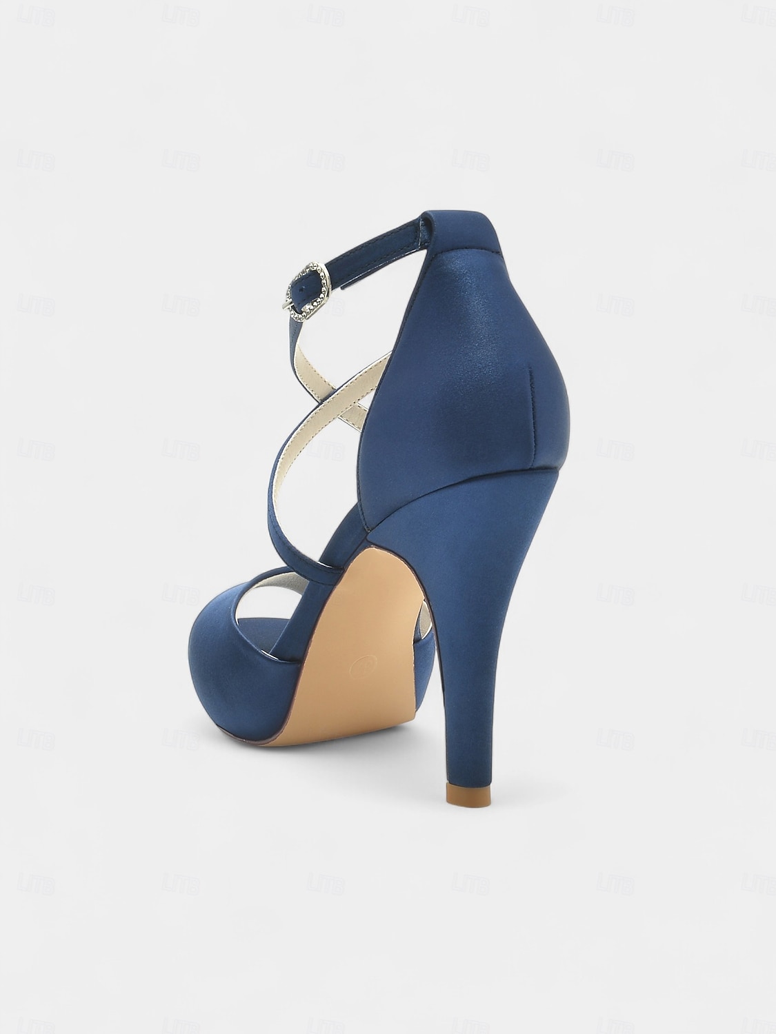 női elefántcsont színű szatén slingback magassarkú nyitott orrú és tűsarkú cipőkkel - elegáns koktélparti cipők különleges alkalmakra 2025 - $59.99 –P6