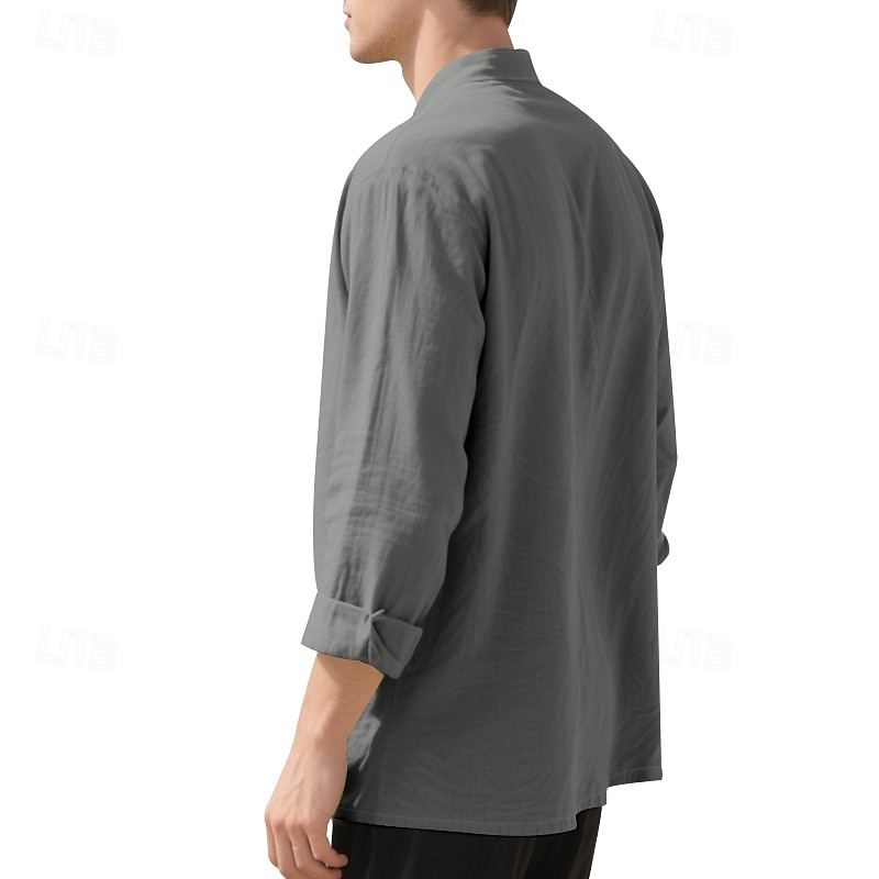 Miesten Paita Kesä paita Rento paita Rantapaita Button Up paita Musta Valkoinen Purppura khaki Harmaa Pitkähihainen Kookospuu Nauhakaulus Loma Havaijilainen Painettu Vaatetus Polyesteri Muoti 2025 - $22.99 –P20