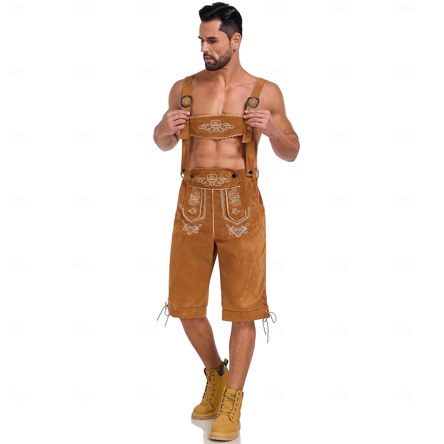 Oktoberfest Haft Lederhosen bawarski Niemiecki Monachium Łąki Męskie Impreza Festiwal Piwa Tkanina w stylu tradycyjnym 2026 - $46.99 –P13
