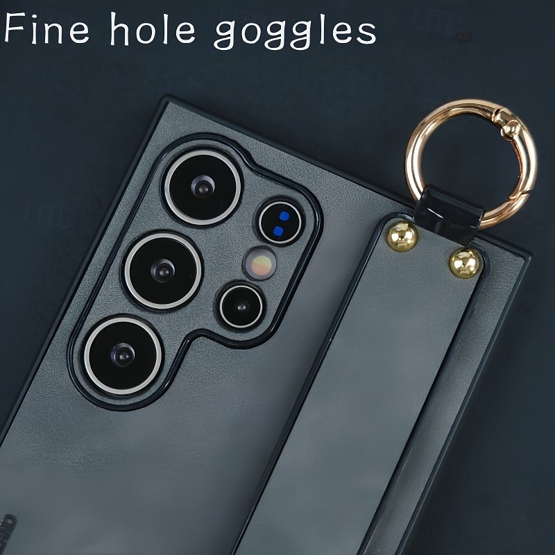 Phone Case For Apple AirTag S25 S24 S23 Ultra Plus S22 Back Cover Ring Holder with Wrist Strap Shockproof TPU PC PU Leather 2025 - $10.99 –P6