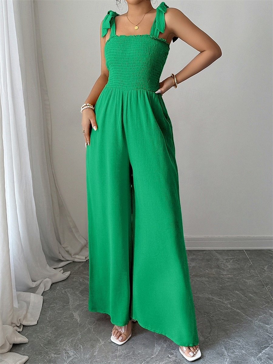 Overalls Bodenlang Quinceanera-Kleider Elegant Ärmellos Spaghettiträger Abschlussball Abendgesellschaft Polyester Rückenfrei mit Gerafft 2026 - $52.99 –P10