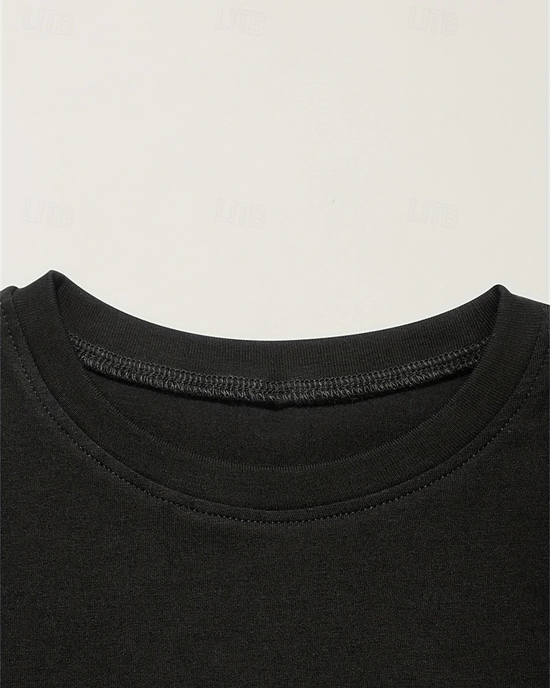 100% Cotton Kids Girls' Black Unicorn Letters T shirt Tee Crew Neck Short Sleeve Outdoor Vacation Daily Classic Casual Print Summer 2025 - $13.99 –P6