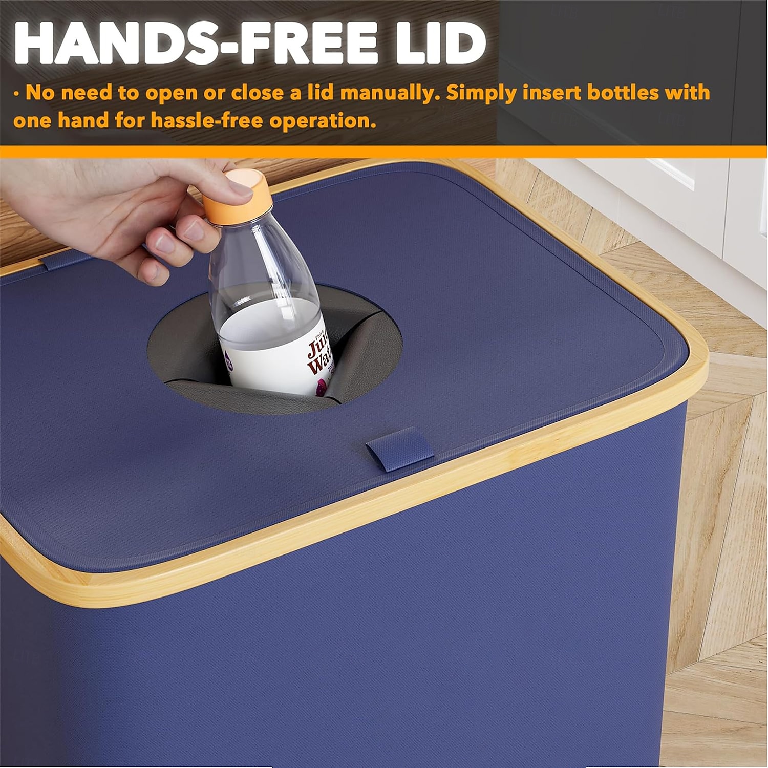 Recycling Bin for Kitchen Indoor Home, 100L/26.5 Gallon Foldable Trash Can with Bamboo Frame, Removable Inner Bags, Oxford Fabric, Round Top Opening, Waste Sorter for Closet Hotel Use 2025 - $21.99 –P4