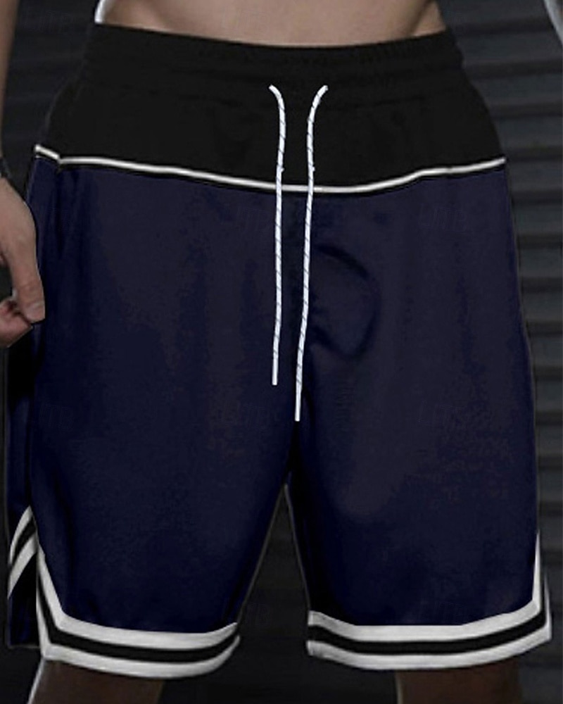 Homens calções atléticos Calção Shorts de basquete Bolsos Com Cordão Cintura elástica Riscas Conforto Respirável Curto Ao ar livre Esportes Clássico Casual Preto Vermelho de 2025 por $15.49 –P1