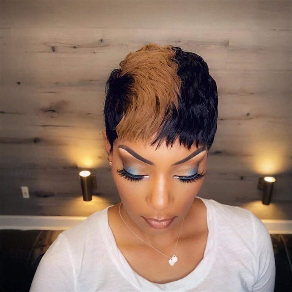 peruca pixie cut para mulheres negras peruca sintética peruca pixie com franja perucas curtas para mulheres negras perucas em camadas de 2025 por $24.99 –P6
