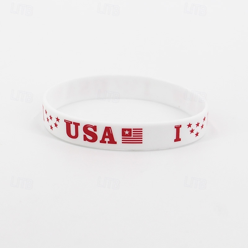 Bracelets de la fête de l'indépendance, fête nationale, bracelets en silicone pour la fête de l'indépendance des États-Unis de 2025 ? $5.99 –P6
