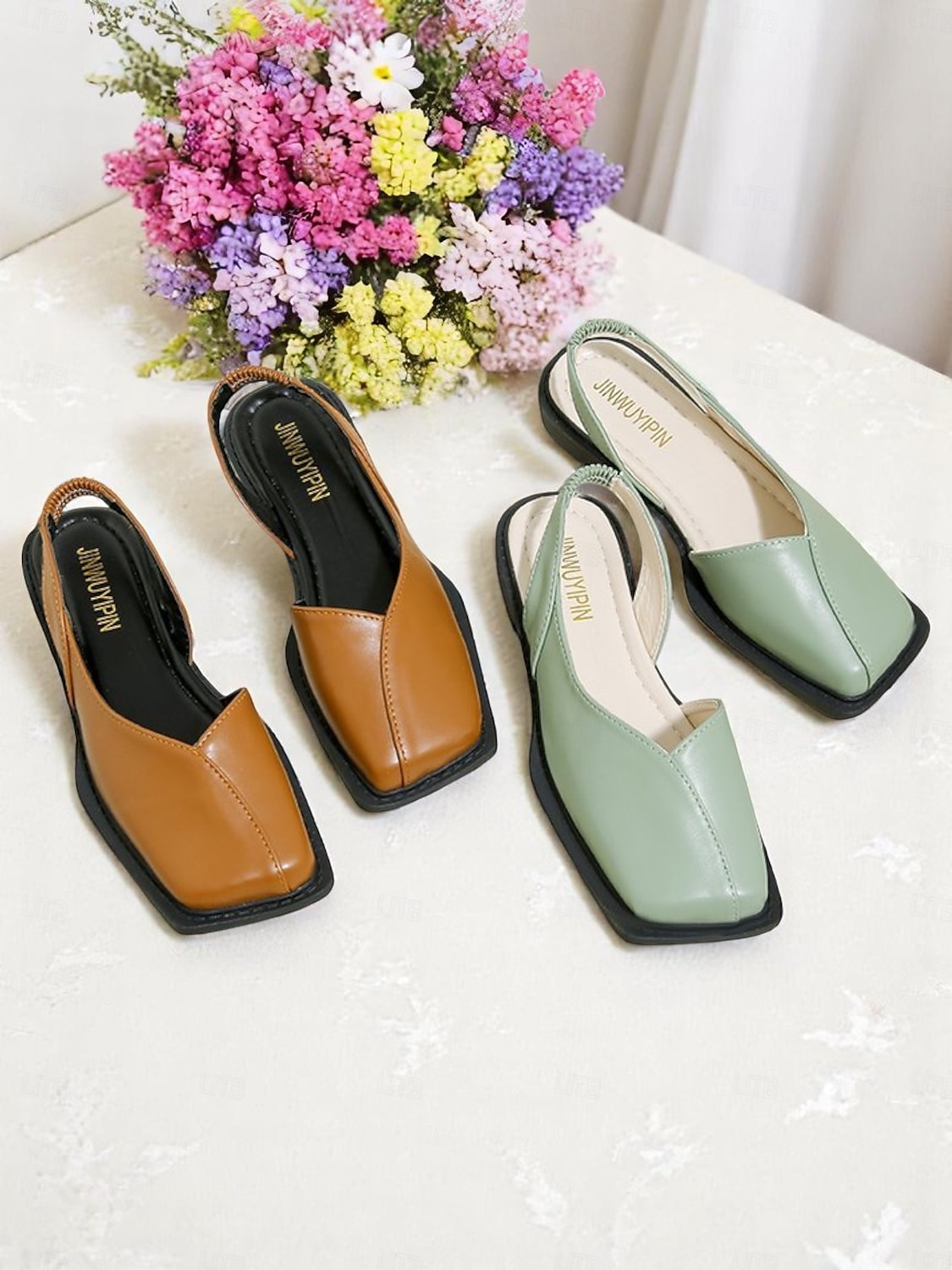Women's Zebra Print Square Toe Flats with Ruched Back - Trendy Animal Pattern Date Shoes for Stylish Women 2025 - $26.99 –P2