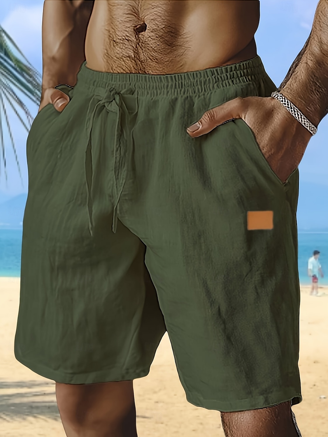 Per uomo Shorts Shorts di Lino Pantaloncini Estivi Shorts da Spiaggia Pantaloncini larghi Coulisse Elastico in vita Gamba Dritta Semplice Comodità Traspirante Lunghezza al ginocchio All'aperto Ferie del 2025 a $17.99 –P6