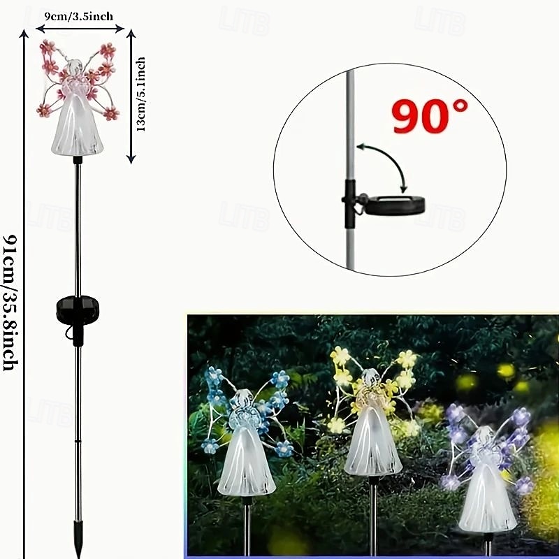 1/2 Pcs Solar Angel Lights Garden Pile Light LED Angel Solar Landscape Lawn Light for Cemetery Grave Memorial Gift Christmas Lawn Yard Walkway Landscape Decoration 2025 - $21.99 –P15