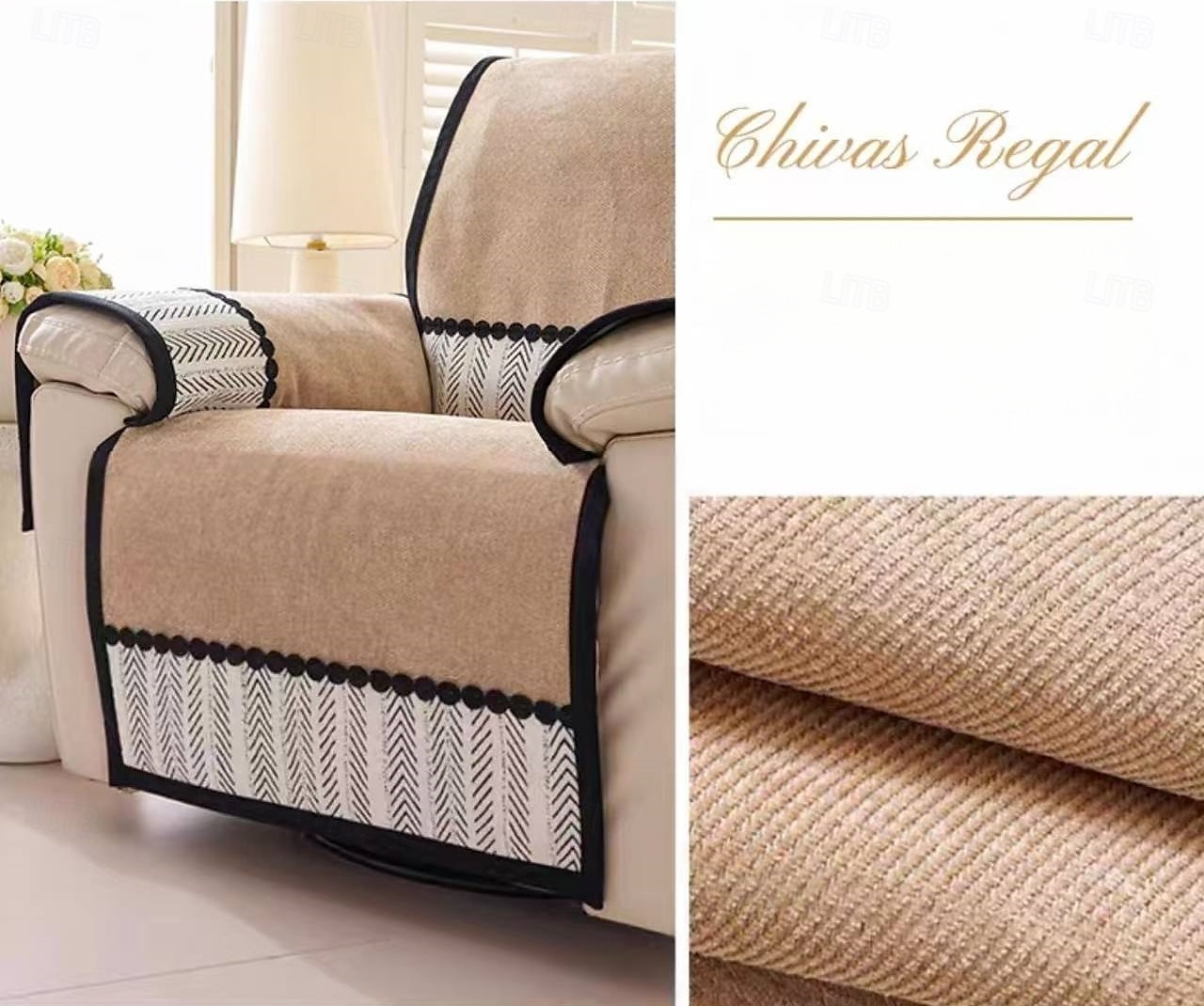 1Set/4Pieces Recliner Chair Cover Solid Color Geometric Jacquard Jacquard Polar Fleece Slipcovers 2025 - $36.99 –P10