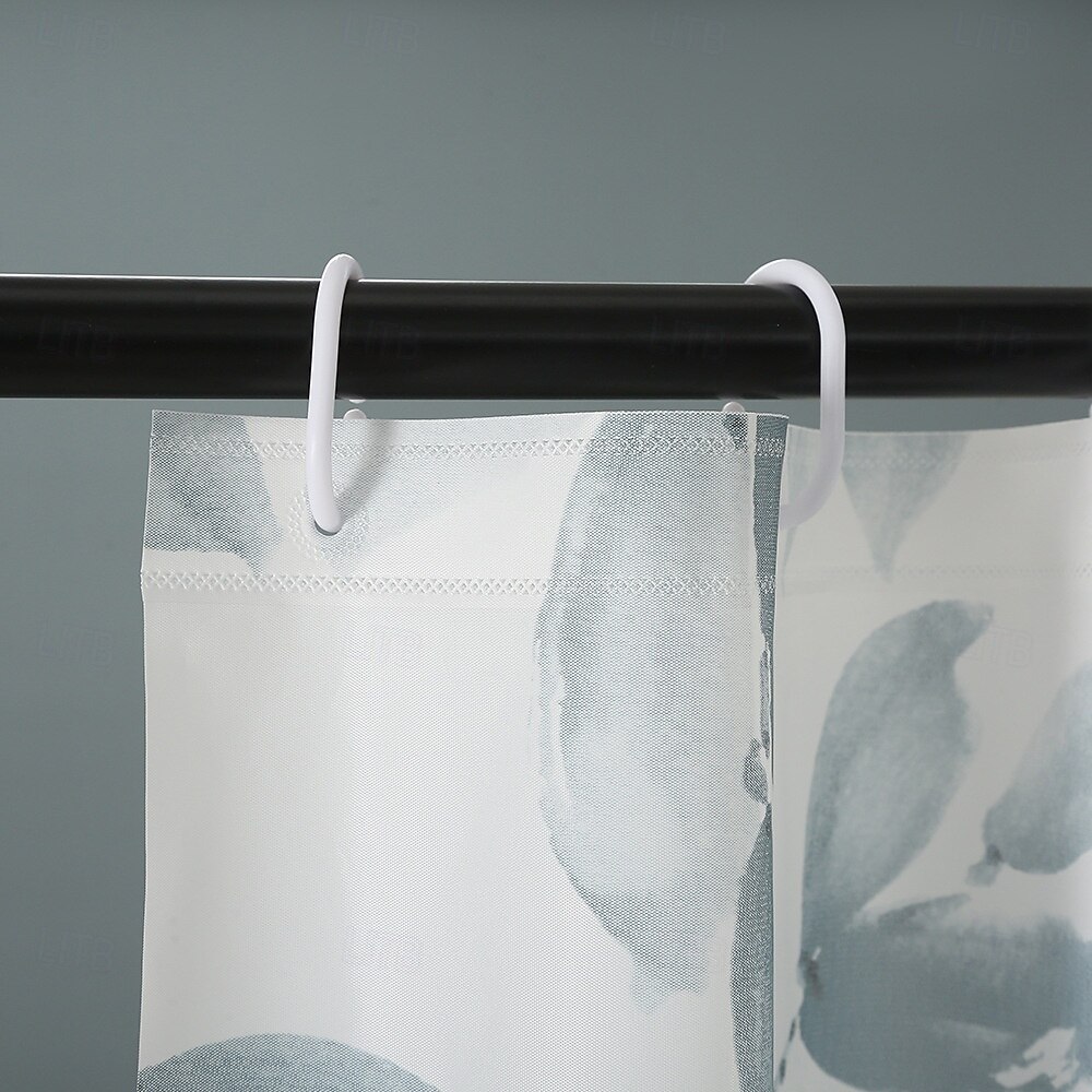 PEVA Shower Curtain Bath Curtain Waterproof Mildew Proof Green Leaf Pattern, Including Hooks 180x180cm 70"x70" 2025 - $12.49 –P9
