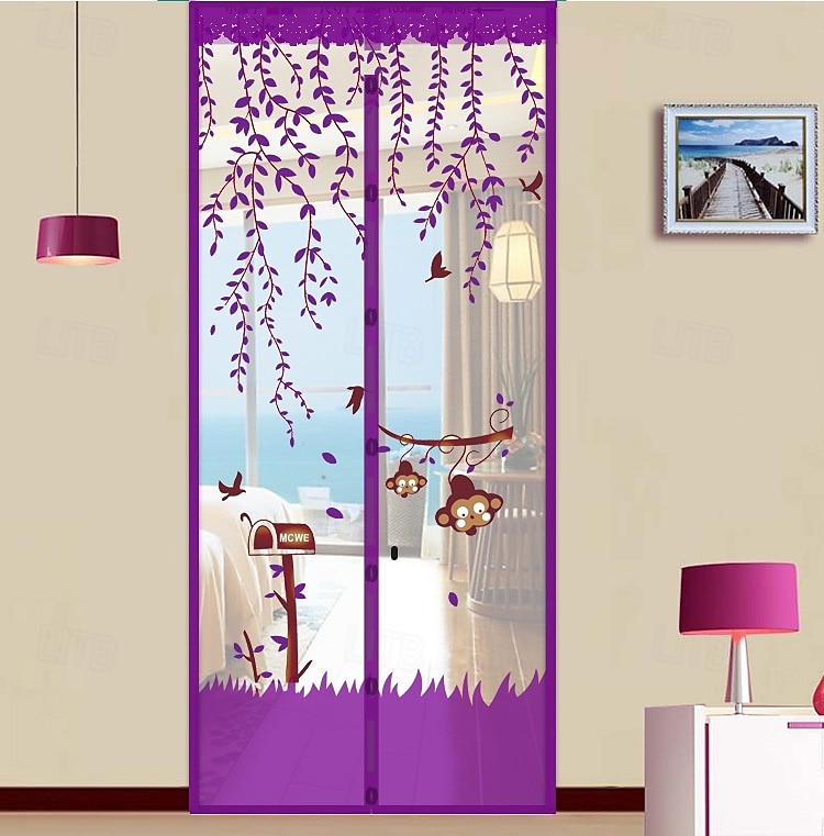 Magnetic Door Screen Mesh Screen Door Magical Mesh Screen Window Door Hands Free Magnetic Door Screen Automatic Closing Summer Curtain Net Floral Pattern 2025 - $13.99 –P6