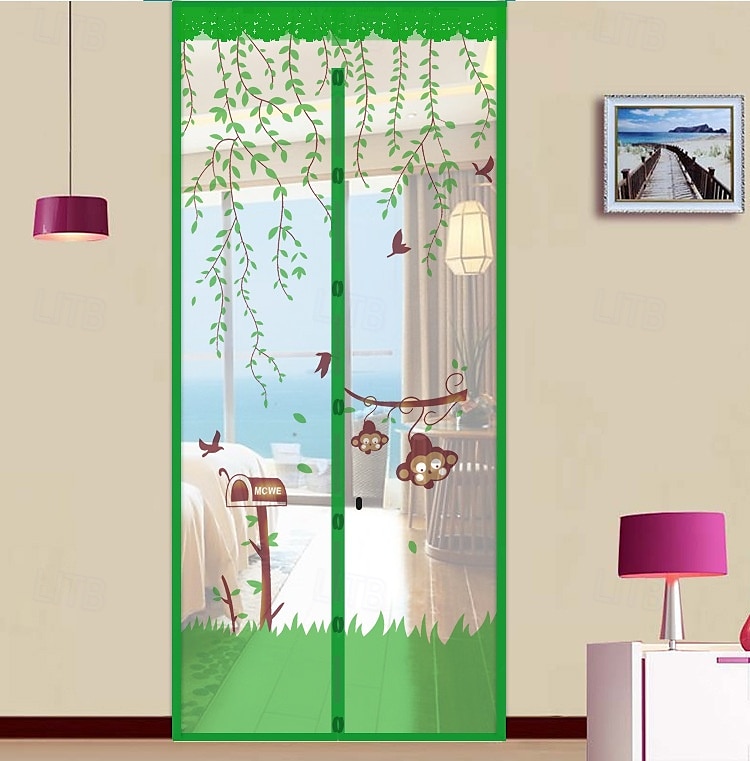 Magnetic Door Screen Mesh Screen Door Magical Mesh Screen Window Door Hands Free Magnetic Door Screen Automatic Closing Summer Curtain Net Floral Pattern 2025 - $13.99 –P10