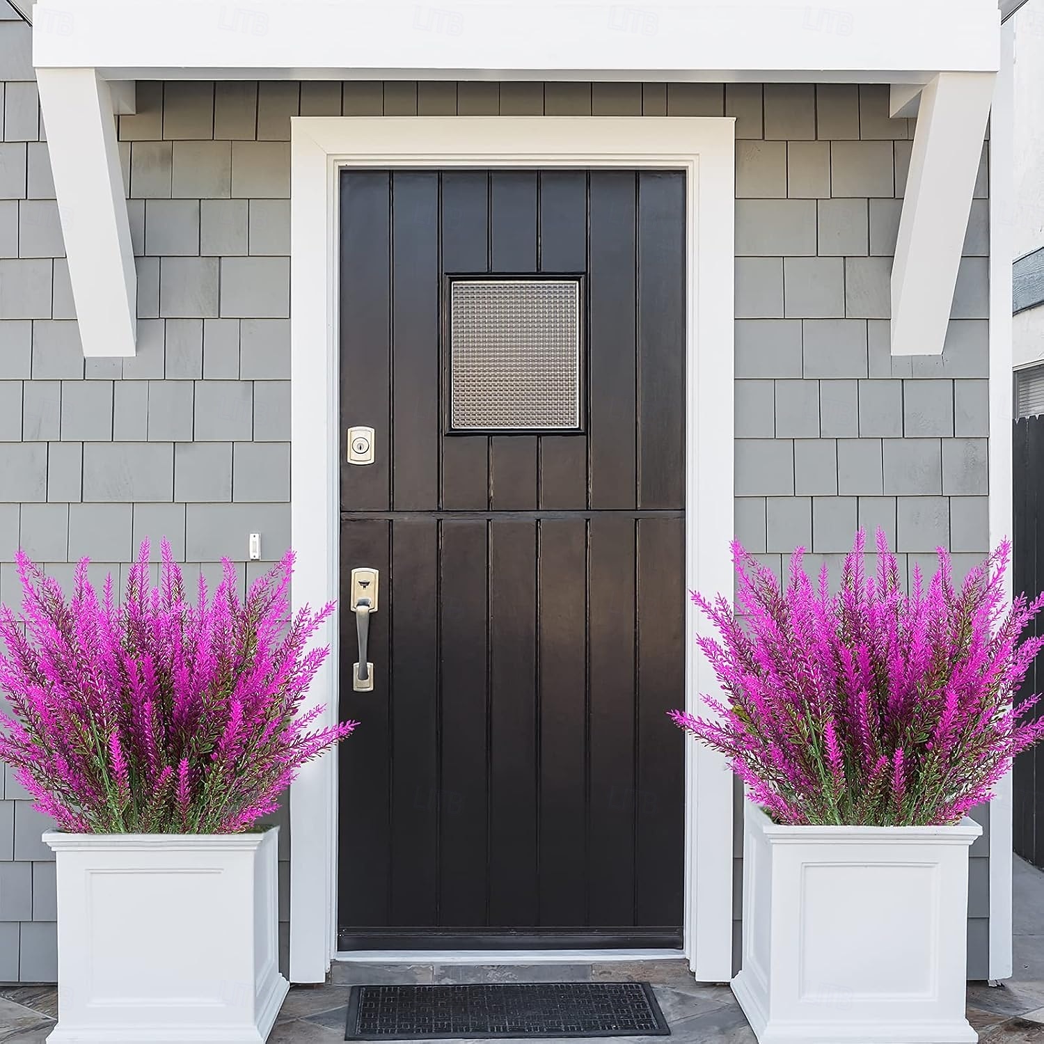 műlevendula virág, műanyag modern kortárs szabálytalan asztali virágdekoráció, egyedi design otthoni irodába, stílusos műnövény kompozíció 2026 - $6.49 –P1