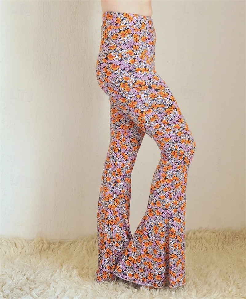 Retrò Vintage Boho Anni '70 Pantaloni a zampa d'elefante leggings svasati Pantaloni a zampa Hippie Disco Vita alta Tribale Costume Per donna Halloween Carnevale Vacanza Festival Musicale Festival del 2026 a $21.99 –P4