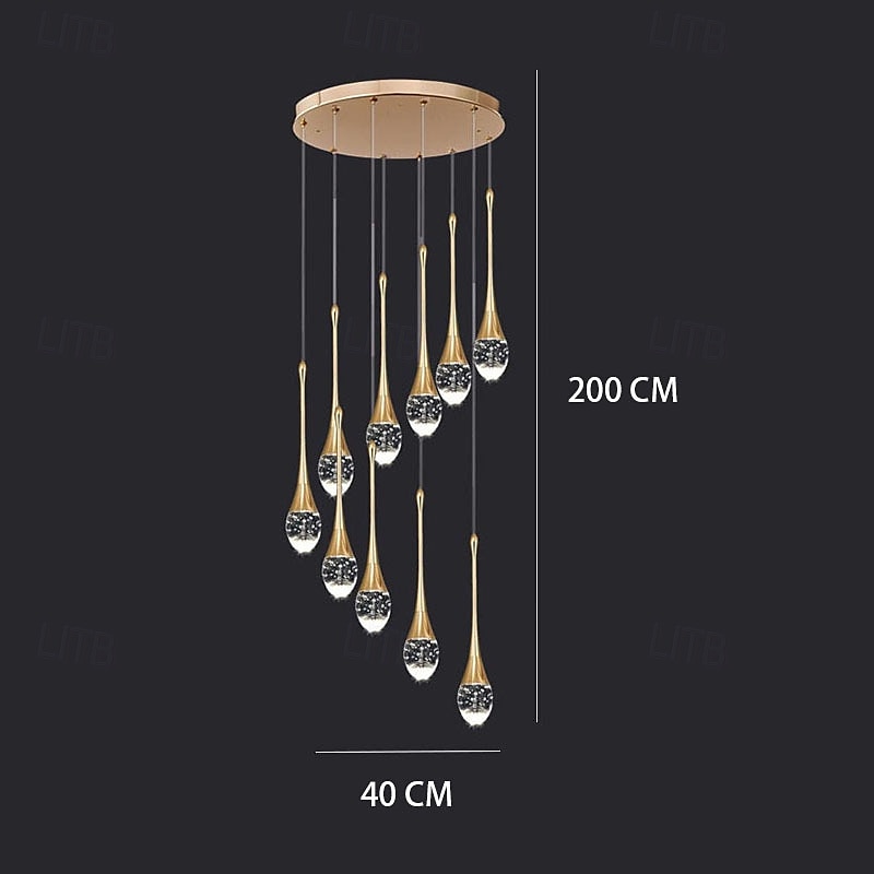 Lampada a sospensione a LED dimmerabile con 3/5/6/8/10/12/16/20 luci in cristallo per isola cucina moderna, illuminazione a sospensione regolabile per isola cucina, lampadario a LED nero oro per sala del 2025 a $156.99 –P5