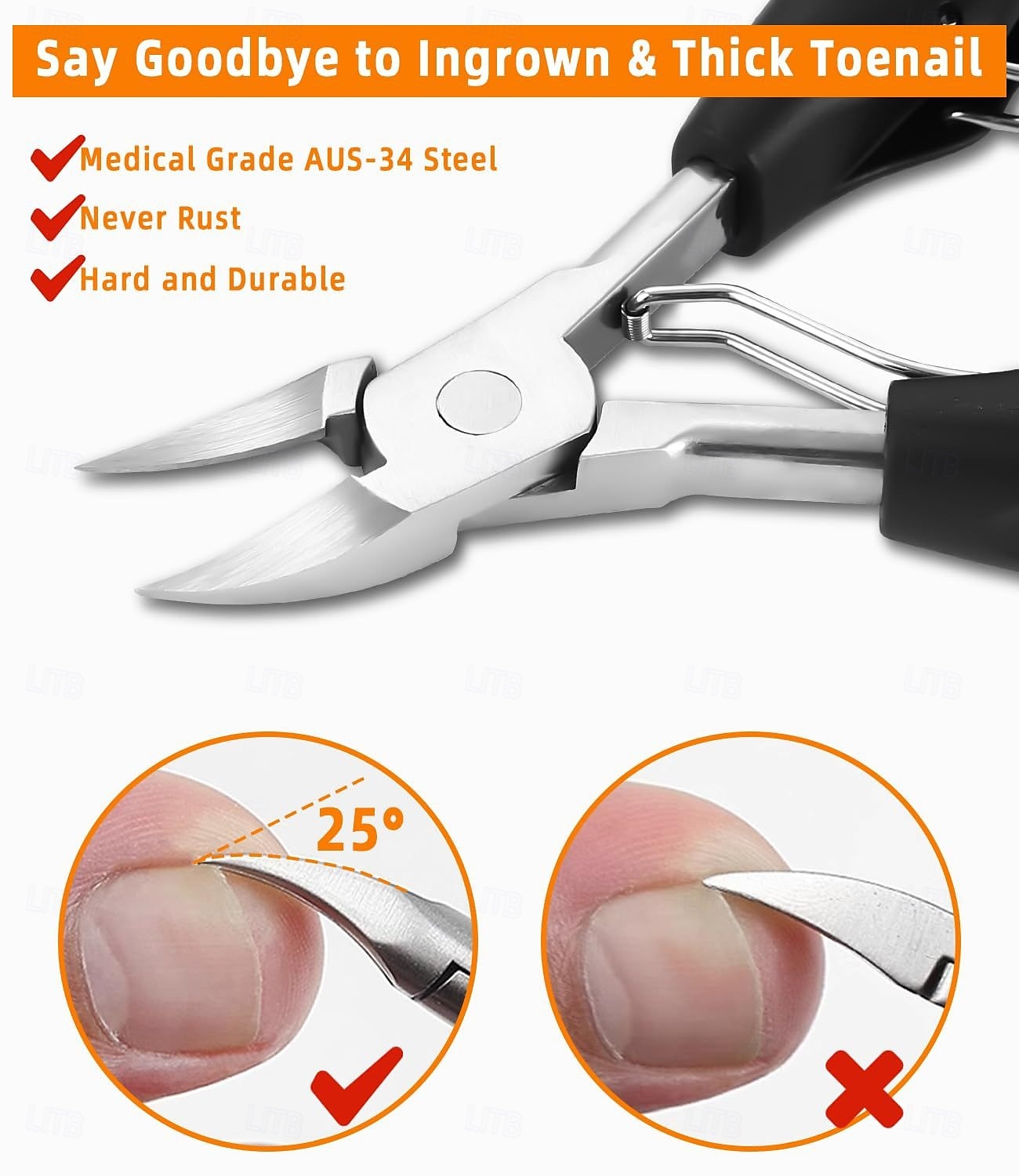 Set di 9 tagliaunghie per anziani con unghie spesse, kit di strumenti per unghie incarnite ad alta resistenza, tronchesi per unghie grandi con manico lungo, kit per pedicure in acciaio inossidabile del 2025 a $23.99 –P2