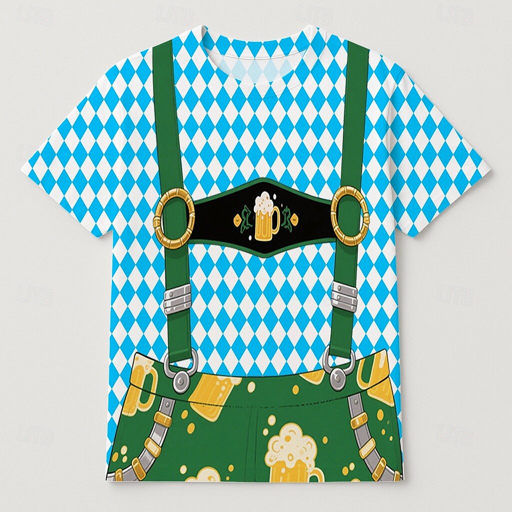 Октоберфест Печать на Lederhosen Как у футболки баварский Мюнхен Немецкий Графический Назначение Муж. Взрослые Карнавал Октоберфест 3D печать Для вечеринок 2025 - $17.49 –P6