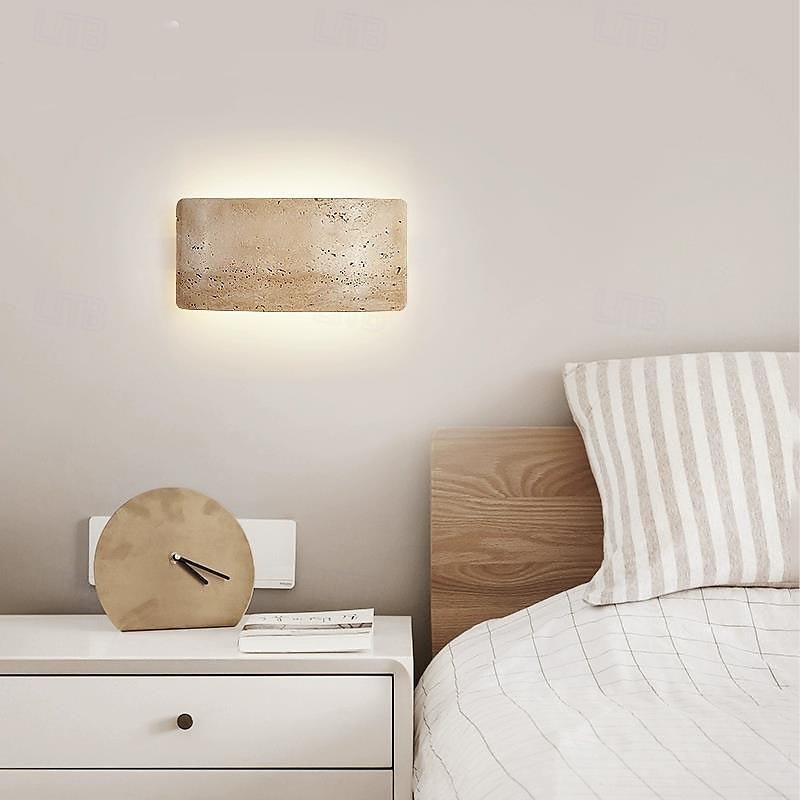 Applique da parete a LED in pietra Wabi-Sabi, luce d'atmosfera a LED, lampada da scala, cortile, balcone retrò, bagno, 110-240 V del 2025 a $303.69 –P5