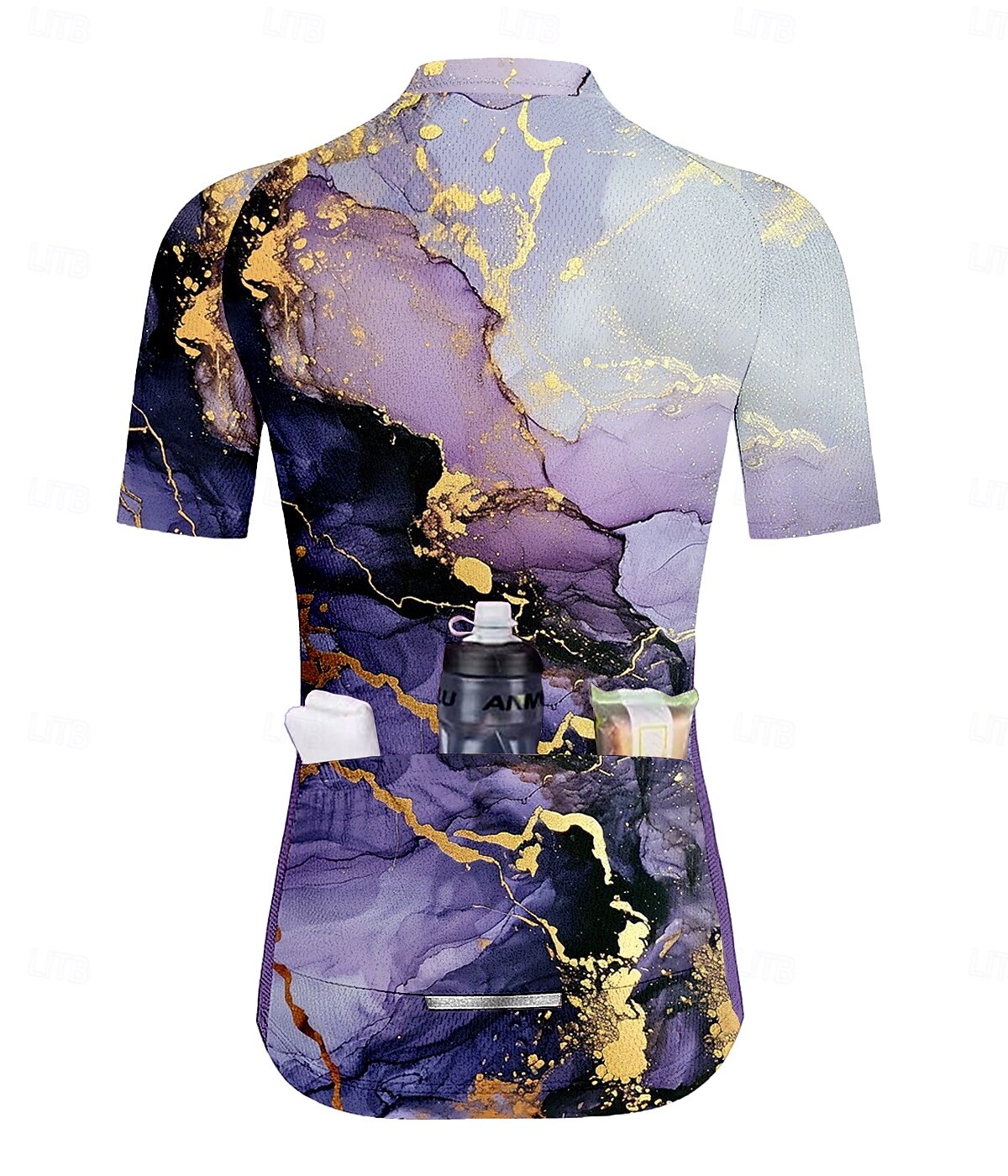 Femmes Maillot de cyclisme Graphique Géométrique Manche Courte Cyclisme Maillot Top avec 3 poches arrière Écran solaire Résistant aux UV Séchage Rapide Bandes réfléchissantes Des sports Violet de 2026 ? $30.99 –P2