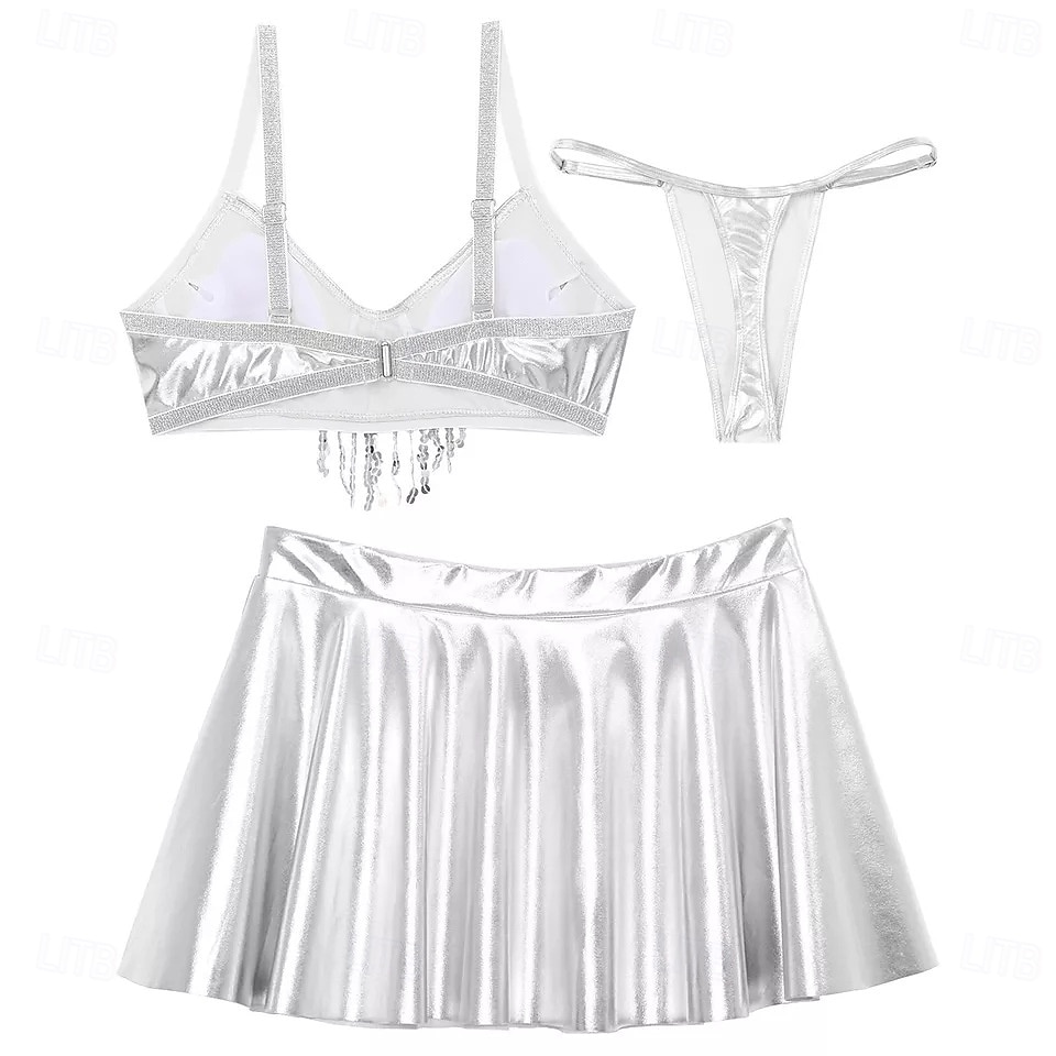 Retro 80. léta Blouznit Sukně Úbory Krátký top Disko Lesklý latexový patent Kov Dámské Hrdost předvečer Všech svatých Karneval hudební festival Pride Parade Měsíc hrdosti Dospělé Sukně Kalhoty 2025 - $32.99 –P9