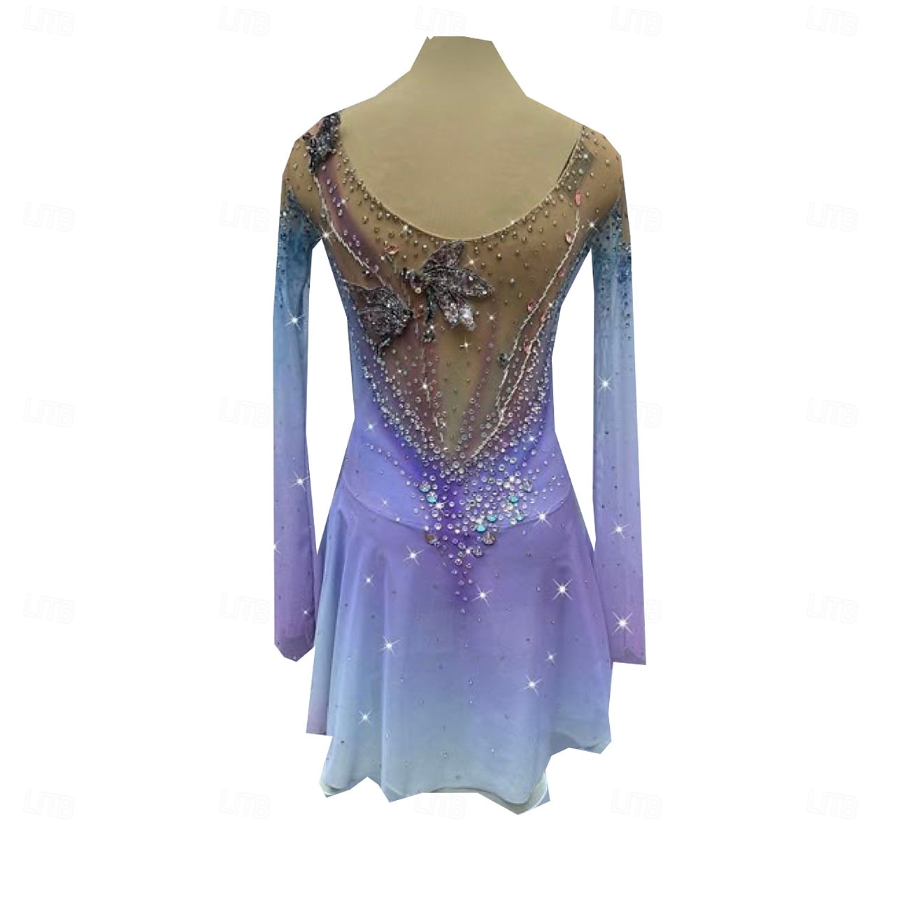 Abito da pattinaggio artistico Per donna Ragazze Pattinaggio sul ghiaccio Vestito Viola Foro per il pollice tintura sfumata Alta elasticità Professionale Competizione Vestiti da pattinaggio sul del 2026 a $388.99 –P3