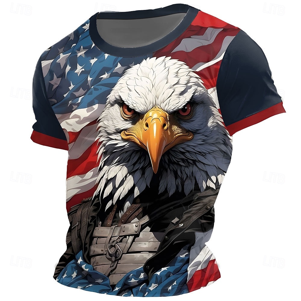 Amerikai függetlenség napja Férfi Amerikai amerikai zászló Sas Póló Rövid ujjú póló 3D nyomtatás Terített nyak Ing Divat Napi Alap Utca Hétköznapi Napi Medence Nyár Tavasz Minden évszak Ruházat S M L 2025 - $17.99 –P1