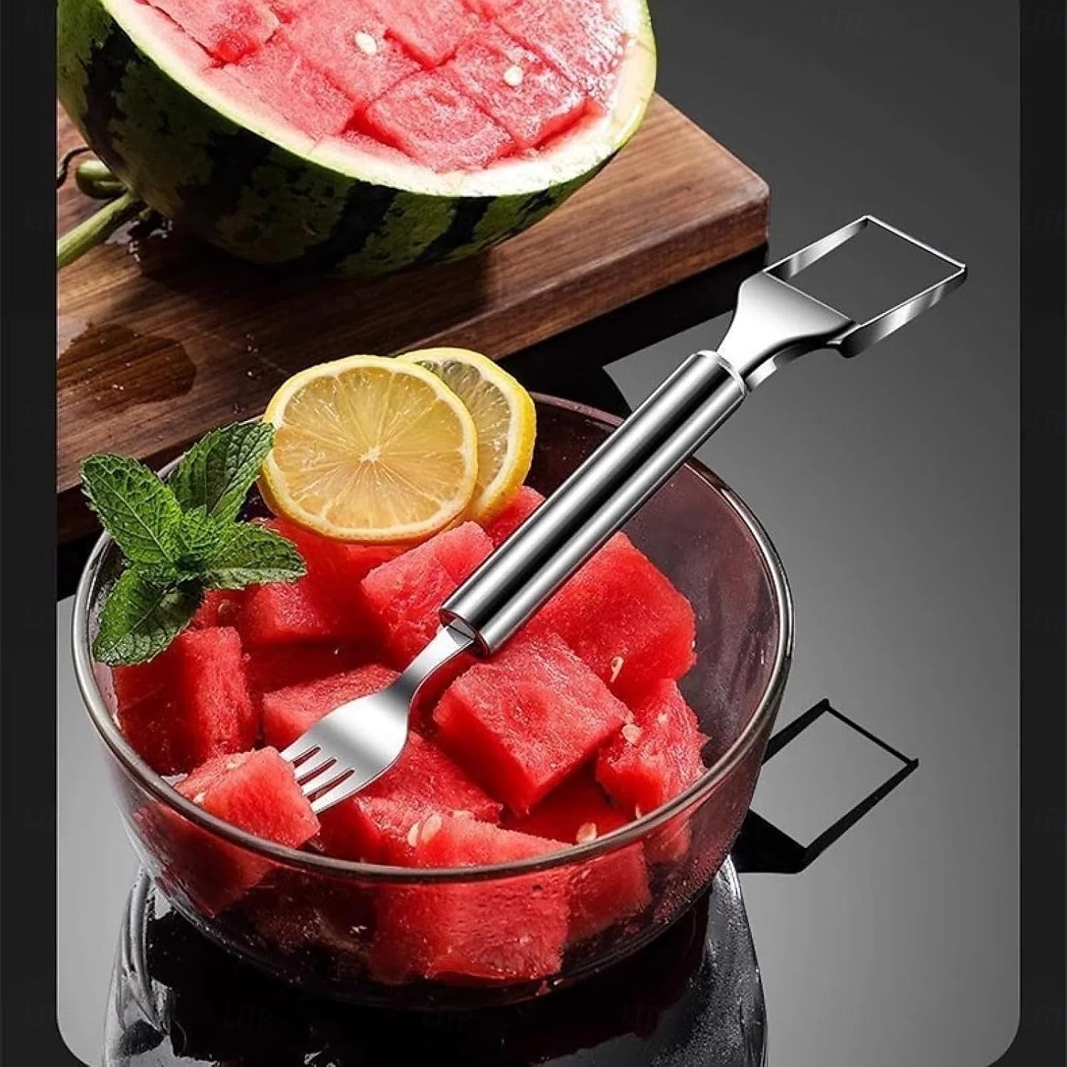 3 pcs Watermelon Knife, Melon Fork, Fruit Tool 2-in-1, Stainless Steel Silver Multiple items, Used for kitchen family camping 2025 - $13.99 –P2