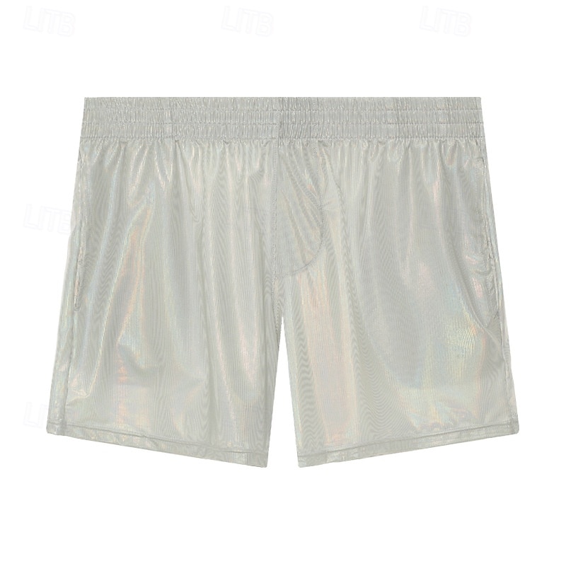 Retro Vintage 1980s Rave Shorts Disco Shiny Latex Patent Metallic Fancy Dress Men's Halloween Carnival Music Festival Pride Parade Gay Club Adults' Shorts Summer 2025 - HUF 7689 –P5