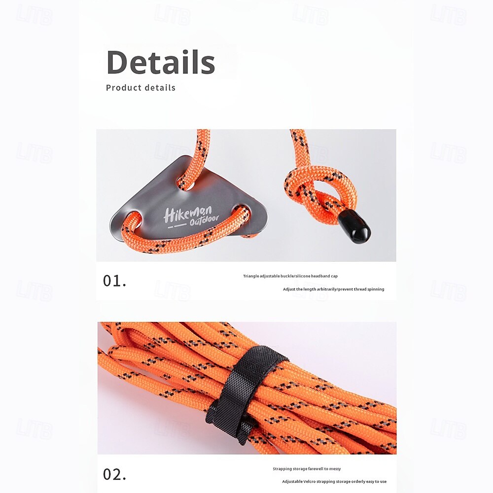 1 Pc Outdoor Camping Rope Light – Waterproof Camping Luminous Wind Rope, 5M/16.4FT, 3 Lighting Modes, Windproof Canopy Tent Rope with AA Battery Box, Perfect for Outdoor Atmosphere Lighting 2025 - $23.99 –P2