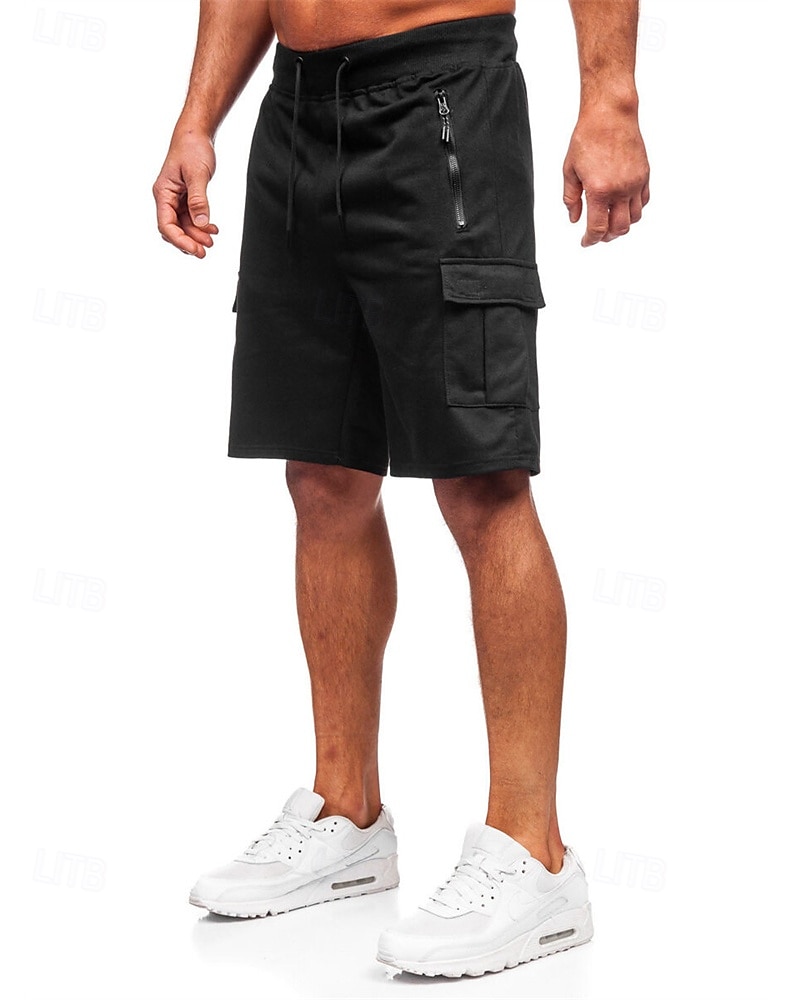 Homme Short athlétique Shorts de survêtement Shorts Shorts d'été Avec Poches Cordon de serrage Taille Élastique Uni Confort Respirant Court Extérieur Sports Classique Occasionnel Noir Gris Claire de 2025 ? $18.99 –P2