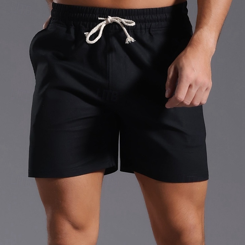 Per uomo Shorts Shorts di Lino Pantaloncini Estivi Shorts da Spiaggia Tasca Coulisse Elastico in vita Semplice Comodità Traspirante Corto Vacanza Ferie Spiaggia Hawaiano Boho Nero Bianco del 2025 a $28.99 –P8