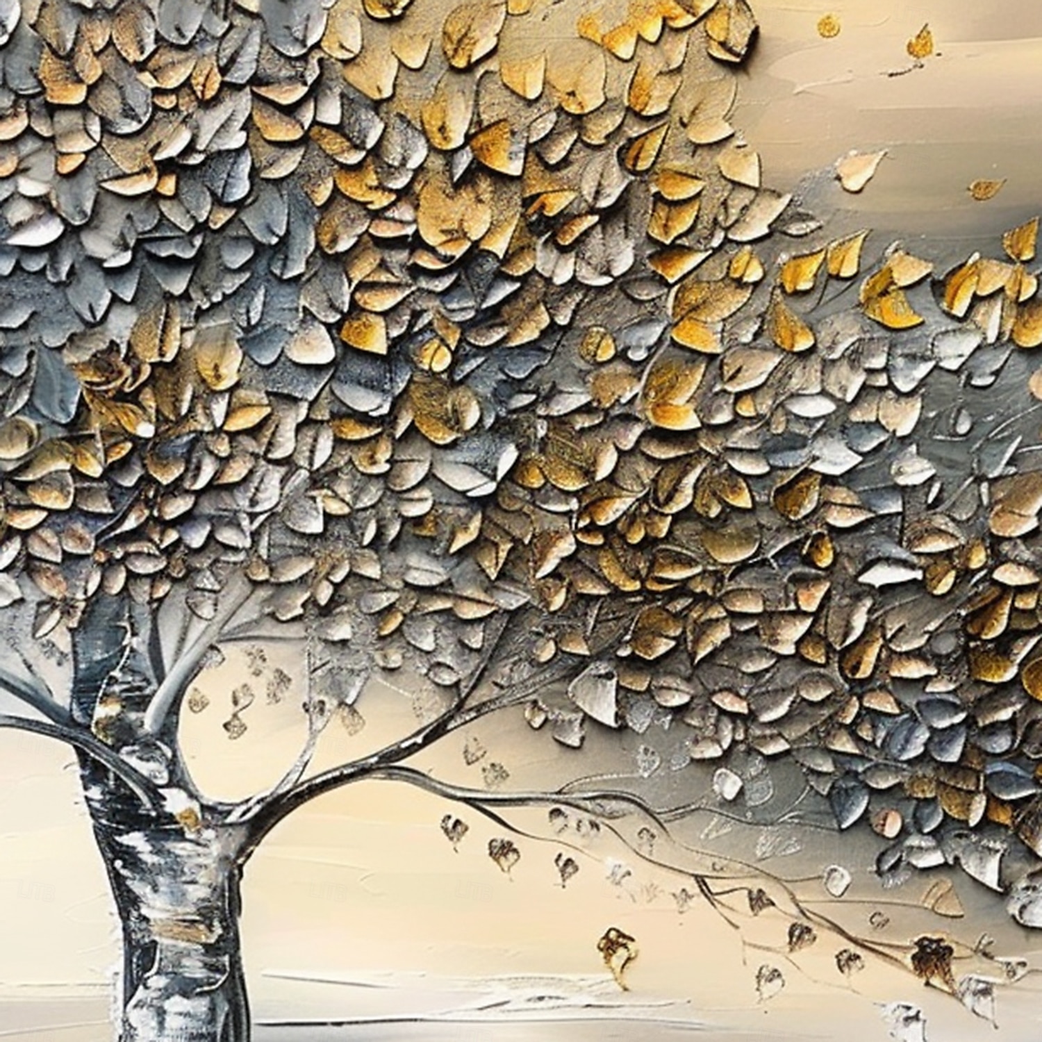 Peinture à l'huile originale faite à la main sur toile représentant un arbre de vie, art mural abstrait pour décoration intérieure, avec cadre tendu, sans cadre intérieur de 2025 ? $141.99 –P6