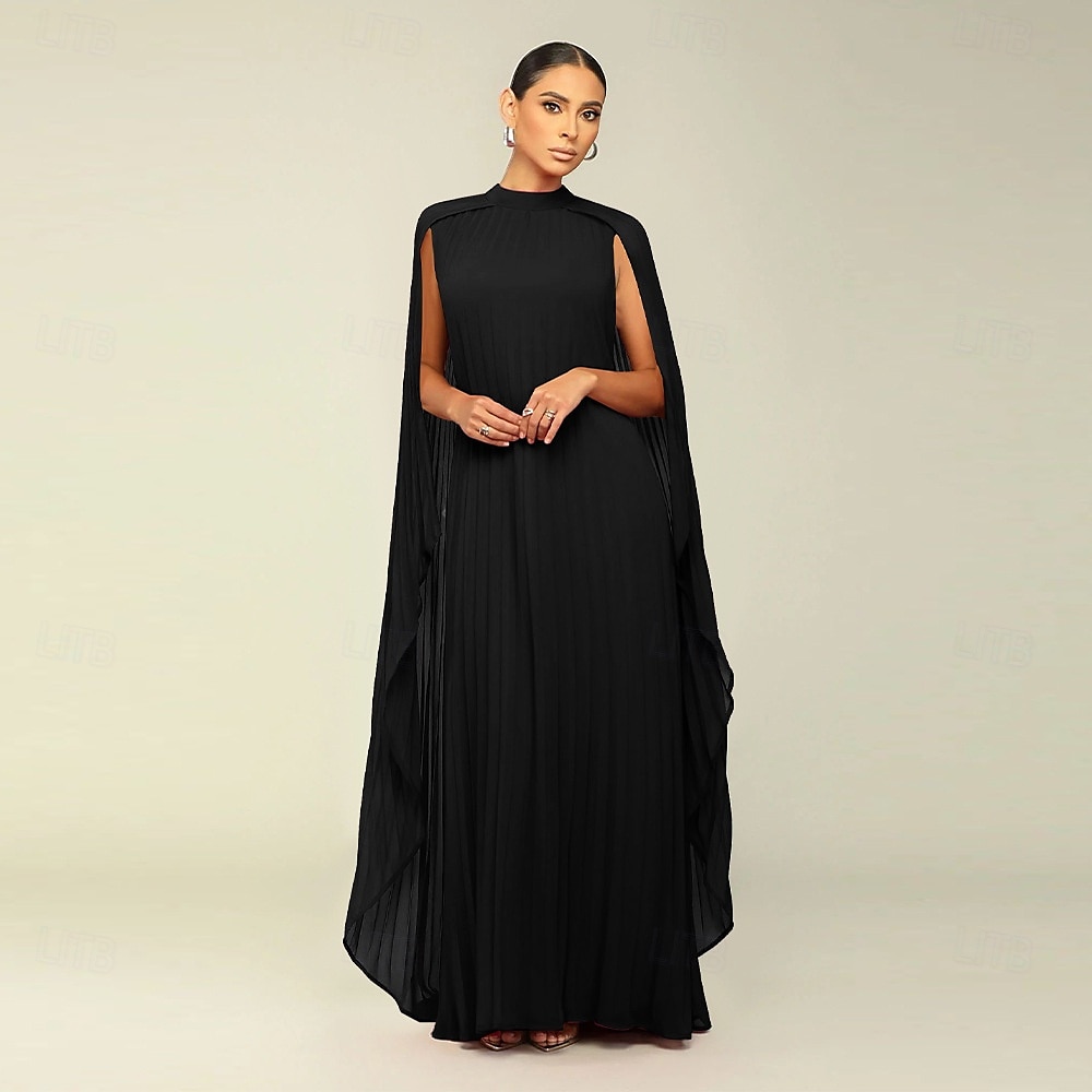 Abiti A-Line Quinceanera elegante abito formale matrimonio lunghezza al pavimento maniche lunghe scollo alto chiffon con pieghe del 2025 a $119.99 –P25